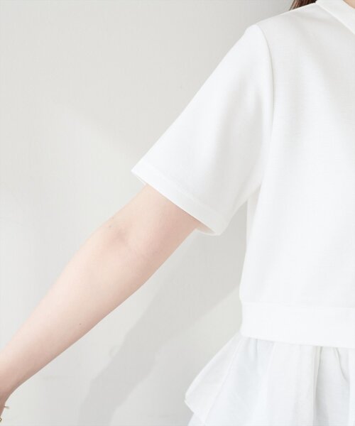 natural couture(ナチュラルクチュール)の「ソフトダンボールドッキングペプラムTOPS(Tシャツ/カットソー・レディース・オフホワイト/ブラウン/ブラック/ネイビー・FREE)」の14枚目の写真