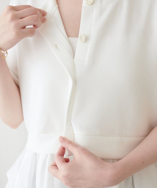 natural couture(ナチュラルクチュール)の「ソフトダンボールドッキングペプラムTOPS(Tシャツ/カットソー・レディース・オフホワイト/ブラウン/ブラック/ネイビー・FREE)」の16枚目の写真