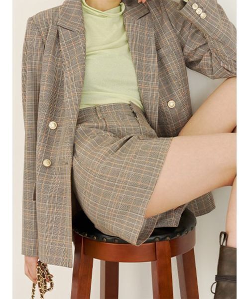 LILY BROWN(リリーブラウン)の「ショートパンツ(その他パンツ・レディース・チェック/ダークネイビー/ベージュ・1/0)」の1枚目の写真