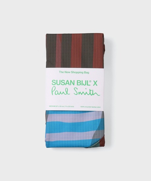 Paul Smith(ポールスミス)の「Susan Bijl x Paul Smith "The New Shopping Bag" Medium【553451 BIJLM】(エコバッグ/サブバッグ・メンズ・ベージュ/ライトインディゴブルー・FREE)」の5枚目の写真