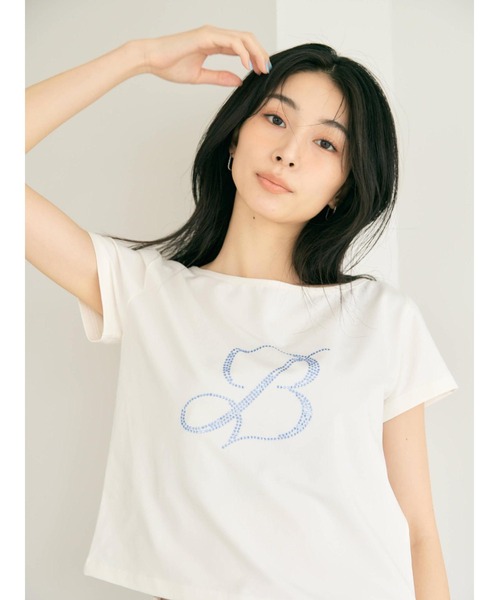 BLUE×PALANG（ブルーパラン）の「CRYSTAL B LOGO TEE（Tシャツ/カットソー・レディース・ホワイト/ブラック・FREE）」の10枚目の写真