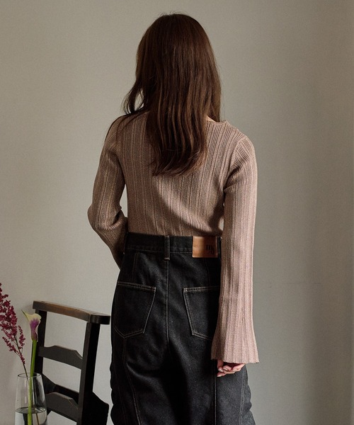 mideal(マイディール)の「flare sleeve rib knit / フレアスリーブリブニット(ニット/セーター・レディース・ボルドー/ネイビー/ブラウン・FREE)」の18枚目の写真