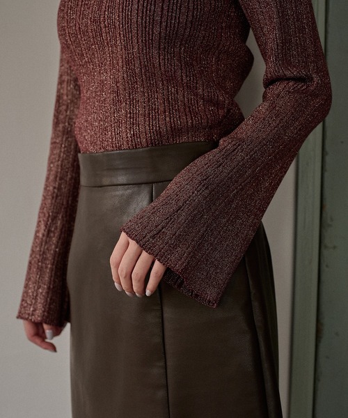 mideal(マイディール)の「flare sleeve rib knit / フレアスリーブリブニット(ニット/セーター・レディース・ボルドー/ネイビー/ブラウン・FREE)」の10枚目の写真