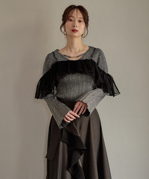 mideal(マイディール)の「flare sleeve rib knit / フレアスリーブリブニット(ニット/セーター・レディース・ボルドー/ネイビー/ブラウン・FREE)」の21枚目の写真
