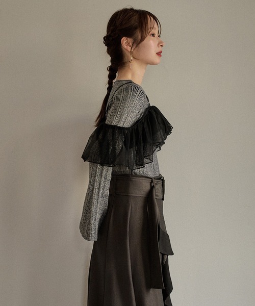 mideal(マイディール)の「flare sleeve rib knit / フレアスリーブリブニット(ニット/セーター・レディース・ボルドー/ネイビー/ブラウン・FREE)」の22枚目の写真