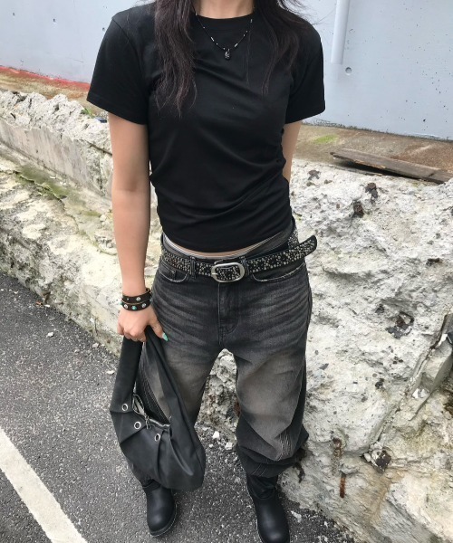 Chikashitsu +（チカシツプラス）の「【Chikashitsu +】Three-dimensional denim pants / 【チカシツプラス】スリーディメンショナルデニムパンツ（デニムパンツ・メンズ・ブラック・M/S）」の4枚目の写真