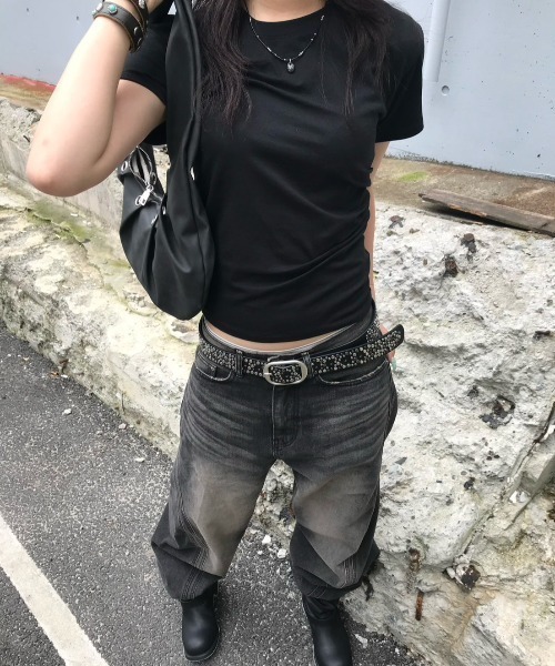 Chikashitsu +（チカシツプラス）の「【Chikashitsu +】Three-dimensional denim pants / 【チカシツプラス】スリーディメンショナルデニムパンツ（デニムパンツ・メンズ・ブラック・M/S）」の5枚目の写真