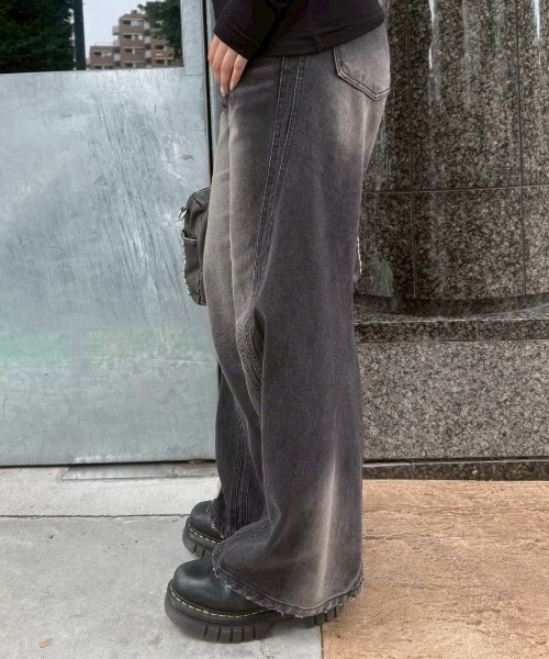 Chikashitsu +（チカシツプラス）の「【Chikashitsu +】Three-dimensional denim pants / 【チカシツプラス】スリーディメンショナルデニムパンツ（デニムパンツ・メンズ・ブラック・M/S）」の15枚目の写真