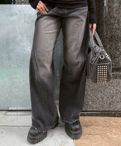 Chikashitsu +（チカシツプラス）の「【Chikashitsu +】Three-dimensional denim pants / 【チカシツプラス】スリーディメンショナルデニムパンツ（デニムパンツ・メンズ・ブラック・M/S）」の13枚目の写真