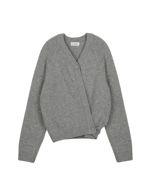 VLETI(ブレッティ)の「V-neck Button Wrap Knit Cardigan (Gray)(カーディガン/ボレロ・レディース・グレー・FREE)」の2枚目の写真