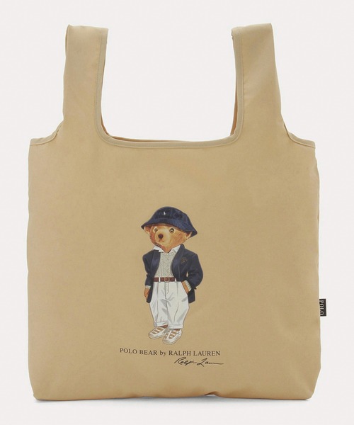 POLO RALPH LAUREN(ポロ ラルフ ローレン)の「ポケッタブル レインバッグ ループ付き ”ワンポイント シーズンベア”(トートバッグ・レディース・ネイビー/ベージュ・FREE)」の2枚目の写真
