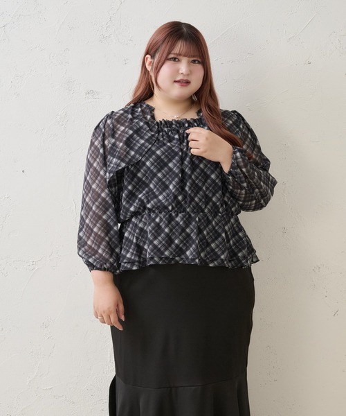Louiosy(ルオシー)の「【Louiosy】【大きいサイズ】アソートシアーボレロ+ペプラムキャミビスチェアンサンブル(シャツ/ブラウス・レディース・ブラック系その他/ブルー系その他/アイボリー・3L/X-LARGE/4L)」の3枚目の写真