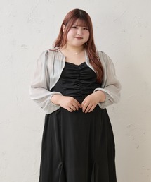 Louiosy（ルオシー）の「【Louiosy】【大きいサイズ】アソートシアーボレロ+ペプラムキャミビスチェアンサンブル（シャツ/ブラウス）」