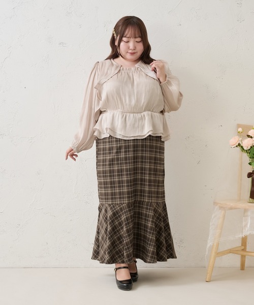 Louiosy(ルオシー)の「【Louiosy】【大きいサイズ】アソートシアーボレロ+ペプラムキャミビスチェアンサンブル(シャツ/ブラウス・レディース・ブラック系その他/ブルー系その他/アイボリー・3L/X-LARGE/4L)」の13枚目の写真