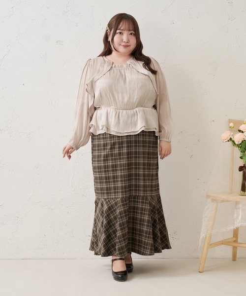 Louiosy(ルオシー)の「【Louiosy】【大きいサイズ】アソートシアーボレロ+ペプラムキャミビスチェアンサンブル(シャツ/ブラウス・レディース・ブラック系その他/ブルー系その他/アイボリー・3L/X-LARGE/4L)」の14枚目の写真