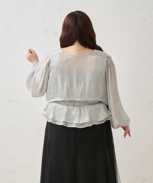 Louiosy(ルオシー)の「【Louiosy】【大きいサイズ】アソートシアーボレロ+ペプラムキャミビスチェアンサンブル(シャツ/ブラウス・レディース・ブラック系その他/ブルー系その他/アイボリー・3L/X-LARGE/4L)」の19枚目の写真