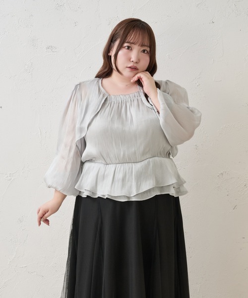 Louiosy(ルオシー)の「【Louiosy】【大きいサイズ】アソートシアーボレロ+ペプラムキャミビスチェアンサンブル(シャツ/ブラウス・レディース・ブラック系その他/ブルー系その他/アイボリー・3L/X-LARGE/4L)」の22枚目の写真