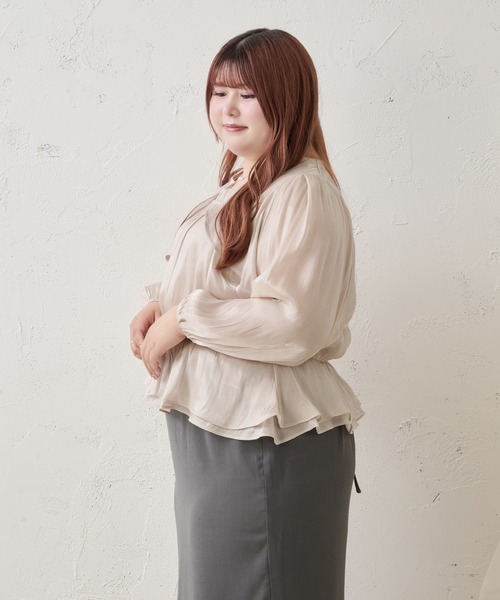 Louiosy(ルオシー)の「【Louiosy】【大きいサイズ】アソートシアーボレロ+ペプラムキャミビスチェアンサンブル(シャツ/ブラウス・レディース・ブラック系その他/ブルー系その他/アイボリー・3L/X-LARGE/4L)」の9枚目の写真