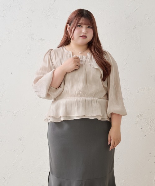 Louiosy(ルオシー)の「【Louiosy】【大きいサイズ】アソートシアーボレロ+ペプラムキャミビスチェアンサンブル(シャツ/ブラウス・レディース・ブラック系その他/ブルー系その他/アイボリー・3L/X-LARGE/4L)」の10枚目の写真