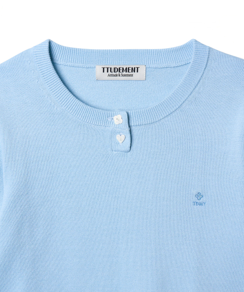 TTUDEMENT（トュードメント）の「DAILY 3/4 SLEEVE KNIT TOP_LIGHT BLUE（ニット/セーター・レディース・その他・FREE）」の4枚目の写真