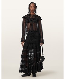 MAGGIE TIERED LACE MAXI SKIRT | MAGGIE ティアード レース マキシ スカート