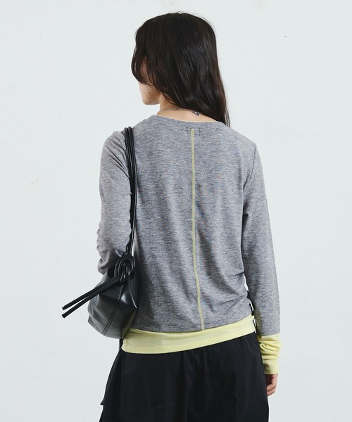 ROSE BUD(ローズバッド)の「COLOR BLOCK LAYERED TEE(Tシャツ/カットソー・レディース・グレー/ライトグリーン・ONE SIZE)」の5枚目の写真