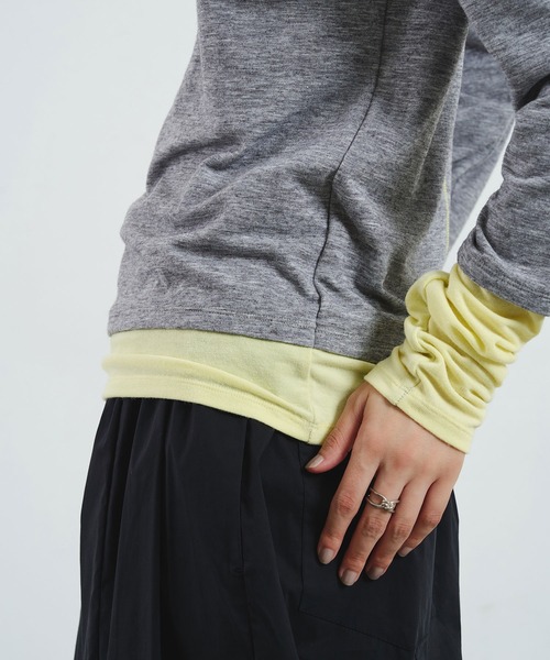 ROSE BUD(ローズバッド)の「COLOR BLOCK LAYERED TEE(Tシャツ/カットソー・レディース・グレー/ライトグリーン・ONE SIZE)」の13枚目の写真