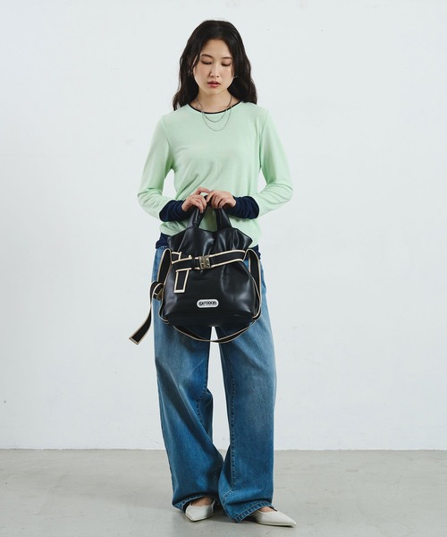 ROSE BUD(ローズバッド)の「COLOR BLOCK LAYERED TEE(Tシャツ/カットソー・レディース・グレー/ライトグリーン・ONE SIZE)」の18枚目の写真