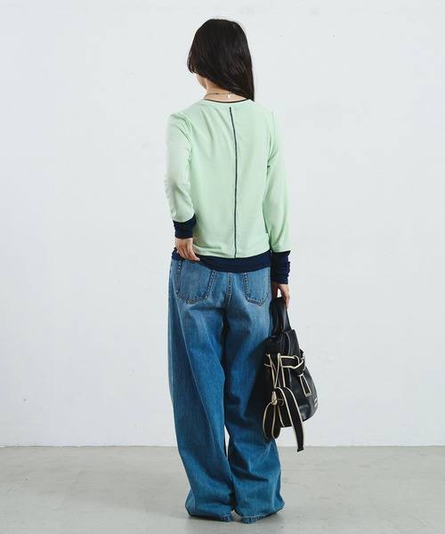 ROSE BUD(ローズバッド)の「COLOR BLOCK LAYERED TEE(Tシャツ/カットソー・レディース・グレー/ライトグリーン・ONE SIZE)」の20枚目の写真