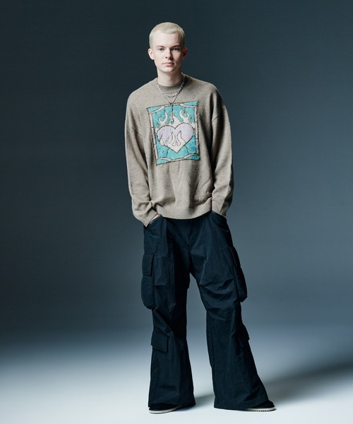 glamb(グラム)の「Jacquard Pullover Knit / ジャガードプルオーバーニット(ニット/セーター・メンズ・ベージュ/ブラック・S/M/L)」の6枚目の写真