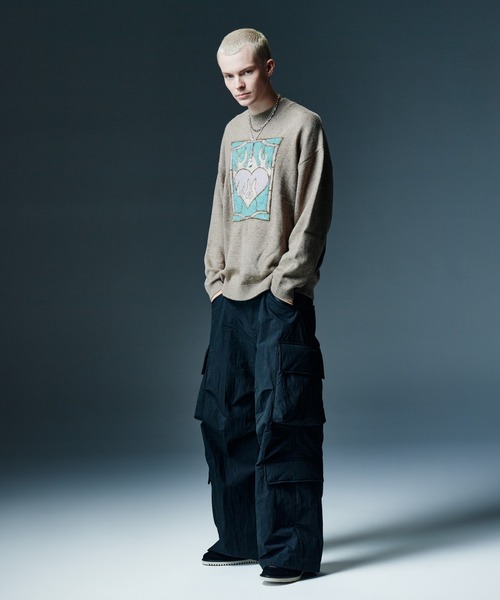 glamb(グラム)の「Jacquard Pullover Knit / ジャガードプルオーバーニット(ニット/セーター・メンズ・ベージュ/ブラック・S/M/L)」の7枚目の写真