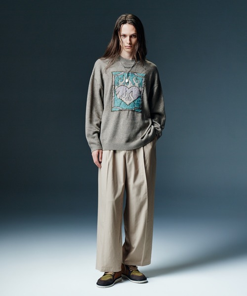 glamb(グラム)の「Jacquard Pullover Knit / ジャガードプルオーバーニット(ニット/セーター・メンズ・ベージュ/ブラック・S/M/L)」の8枚目の写真