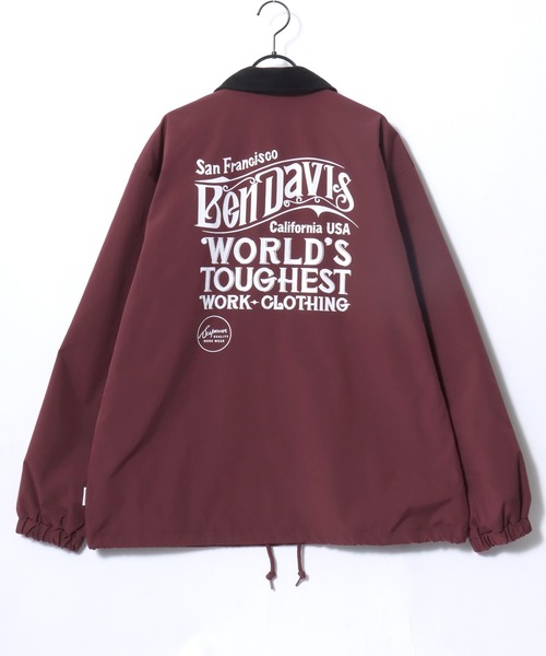 BEN DAVIS(ベンデイビス)の「BEN DAVIS/ベンデイビス OLD SIGN COACHES JACKET/オーバーサイズ バックプリント コーチジャケット/襟コーデュロイ ハンティング ジャケット/レディース メンズ(ナイロンジャケット・メンズ・ワイン/ブラック/カーキ・XL/L/M)」の15枚目の写真