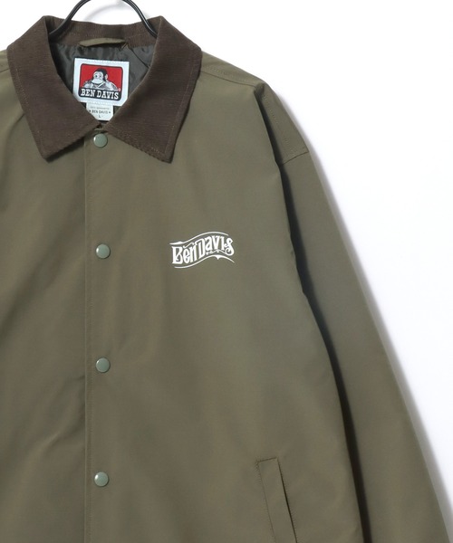 BEN DAVIS(ベンデイビス)の「BEN DAVIS/ベンデイビス OLD SIGN COACHES JACKET/オーバーサイズ バックプリント コーチジャケット/襟コーデュロイ ハンティング ジャケット/レディース メンズ(ナイロンジャケット・メンズ・ワイン/ブラック/カーキ・XL/L/M)」の6枚目の写真