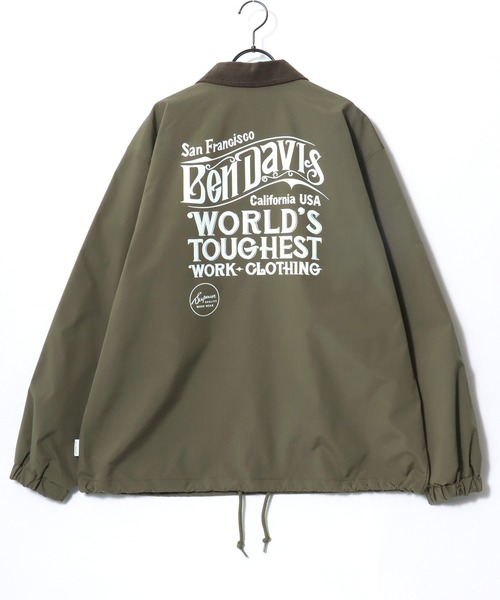 BEN DAVIS(ベンデイビス)の「BEN DAVIS/ベンデイビス OLD SIGN COACHES JACKET/オーバーサイズ バックプリント コーチジャケット/襟コーデュロイ ハンティング ジャケット/レディース メンズ(ナイロンジャケット・メンズ・ワイン/ブラック/カーキ・XL/L/M)」の13枚目の写真