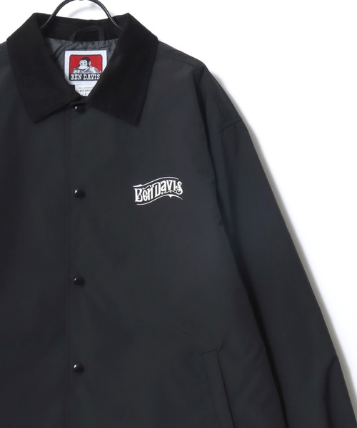 BEN DAVIS(ベンデイビス)の「BEN DAVIS/ベンデイビス OLD SIGN COACHES JACKET/オーバーサイズ バックプリント コーチジャケット/襟コーデュロイ ハンティング ジャケット/レディース メンズ(ナイロンジャケット・メンズ・ワイン/ブラック/カーキ・XL/L/M)」の4枚目の写真