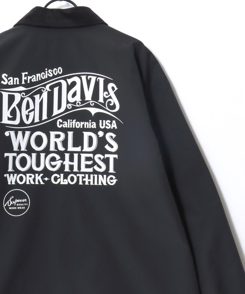 BEN DAVIS(ベンデイビス)の「BEN DAVIS/ベンデイビス OLD SIGN COACHES JACKET/オーバーサイズ バックプリント コーチジャケット/襟コーデュロイ ハンティング ジャケット/レディース メンズ(ナイロンジャケット・メンズ・ワイン/ブラック/カーキ・XL/L/M)」の5枚目の写真