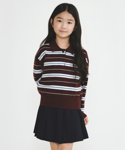 Girls' Malchistripe кардиган — нить, барганди — нит‑поло (вязаный)
