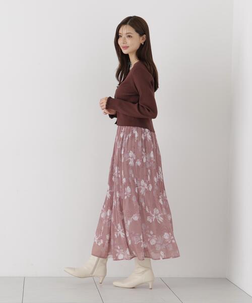 PROPORTION BODY DRESSING(プロポーションボディドレッシング)の「フラワープリントプリーツスカート / 1216220907(スカート・レディース・ブラック/ピンク・MEDIUM/P/S)」の18枚目の写真