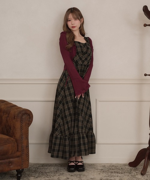 apres jour(アプレジュール)の「肩フリルフロントギャザーティアードキャミワンピース(ワンピース・レディース・チャコールグレー/ブラック/グレー系その他・X-LARGE/フリー)」の16枚目の写真