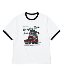 BEMIGHTY（ビーマイティー）の「キャンピングベアオーバーサイズリンガー半袖Tシャツ（Tシャツ/カットソー）」
