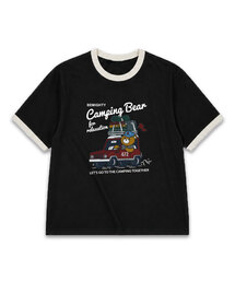 BEMIGHTY（ビーマイティー）の「キャンピングベアオーバーサイズリンガー半袖Tシャツ（Tシャツ/カットソー）」