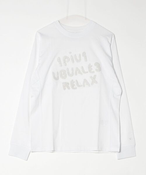 TETE HOMME(テットオム)の「【1PIU1UGUALE3 RELAX】GLITTER SAGARA LOGO L/S T-SHIRT(Tシャツ/カットソー・メンズ・ブラック/ホワイト・LARGE/X-LARGE/MEDIUM)」の2枚目の写真
