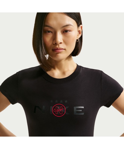 NIKE（ナイキ）の「NIKE/ナイキ W NSW CHL MODCRP STREET（Tシャツ/カットソー・レディース・ブラック/ピンクベージュ・S/M/L）」の7枚目の写真