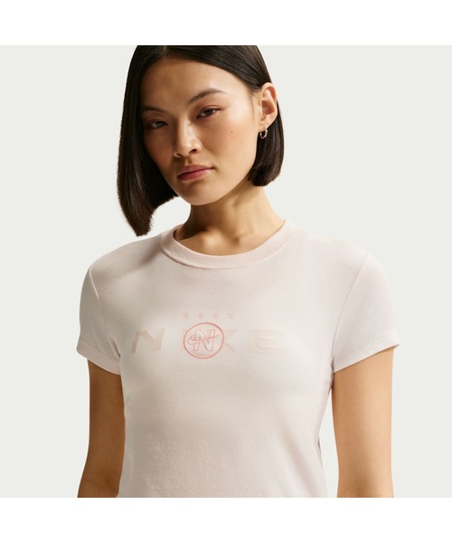 NIKE（ナイキ）の「NIKE/ナイキ W NSW CHL MODCRP STREET（Tシャツ/カットソー・レディース・ブラック/ピンクベージュ・S/M/L）」の10枚目の写真