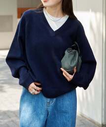 WOOL SIGNATURE Vネックニット