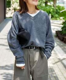 WOOL SIGNATURE Vネックニット