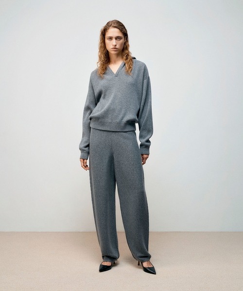 COLUMN（コラム）の「COLUMN / スウェットライク ニットパンツ＜PERMANENT＞（その他パンツ・レディース・グレー・38/36）」の2枚目の写真