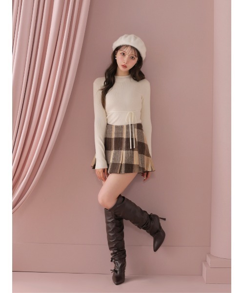 M me eme(エムミーエメ)の「Autumn check pleats mini skirt(eme11174)(スカート・レディース・ブラウン・FL/XS/FREE)」の7枚目の写真