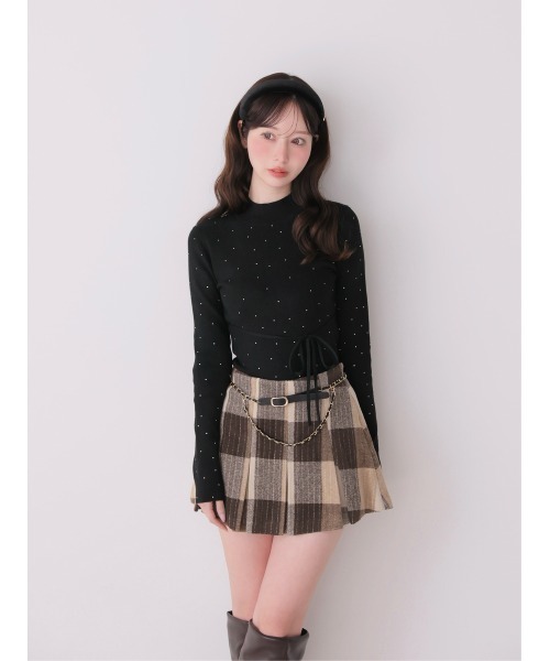 M me eme(エムミーエメ)の「Autumn check pleats mini skirt(eme11174)(スカート・レディース・ブラウン・FL/XS/FREE)」の10枚目の写真